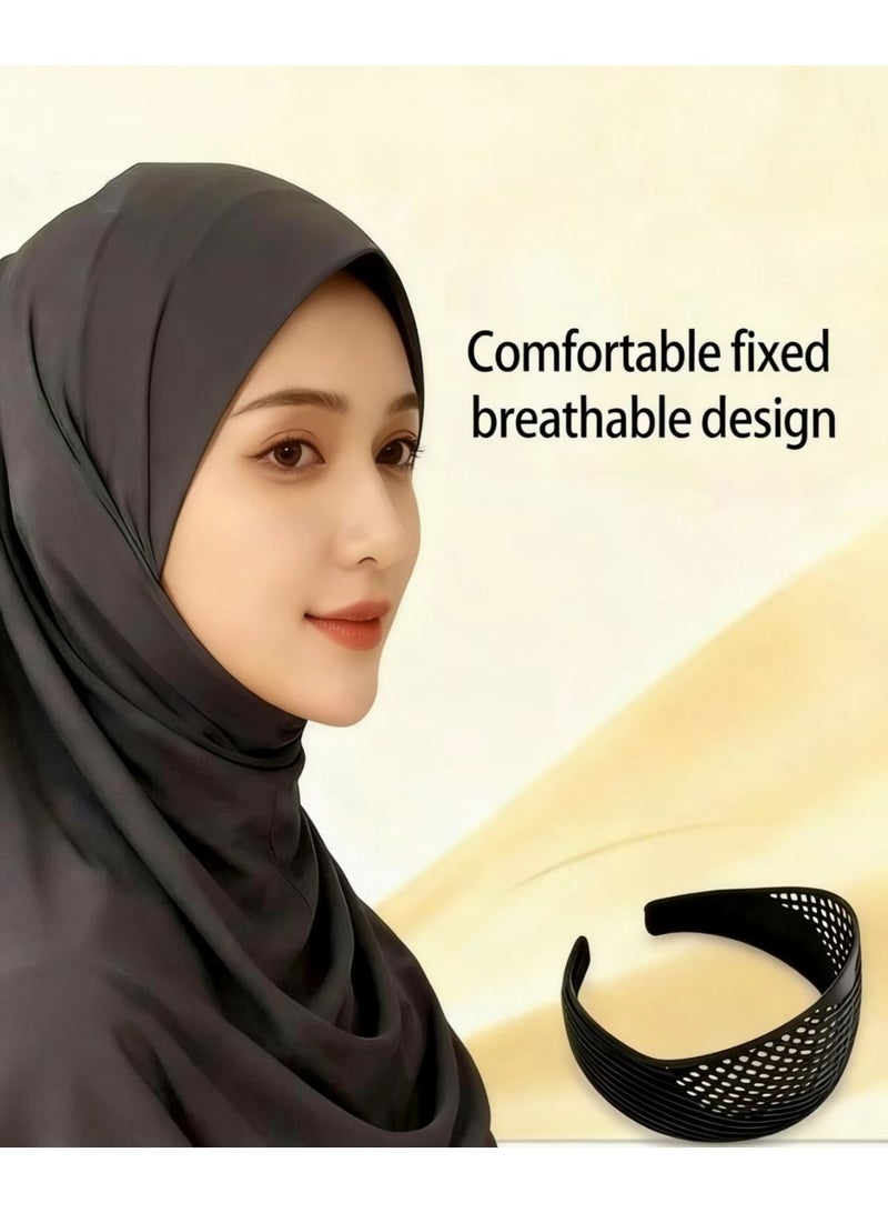 Portable Windproof Headscarf Fixing Headband, Multifunctional  Hijab Volumizer with Breathable Hollow Design, Anti-Slip, Lightweight, Soft, Comfortable Hair Band for Women - Image 2